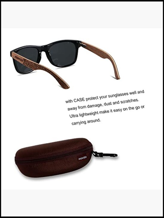 Handcrafted Wood Frame Polarized Sunglasses UV Protection main image 5